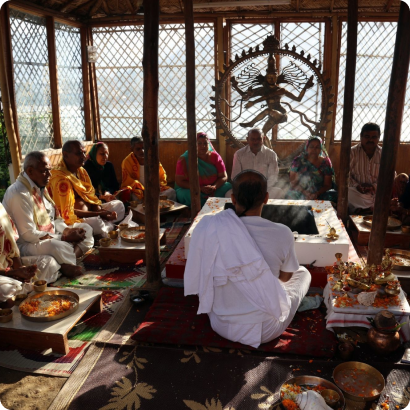 The dining hall (Annakshetra) at the ashram
